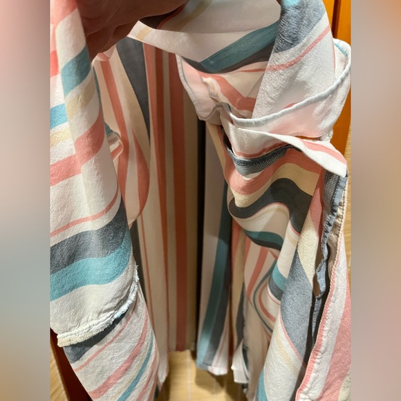 🔒 Roxy white, blue & pink striped button down sundress, size XS - Picture 6 of 8